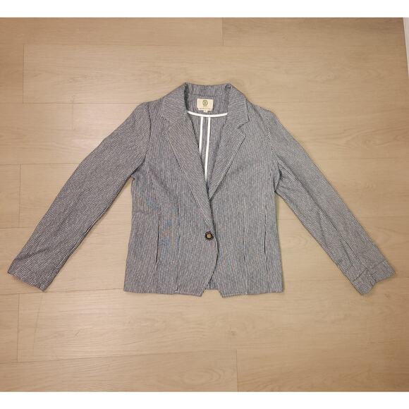 KOCH Made in USA Striped Blazer in Lightweight Cotton-Linen Feel, Size S - Picture 1 of 12